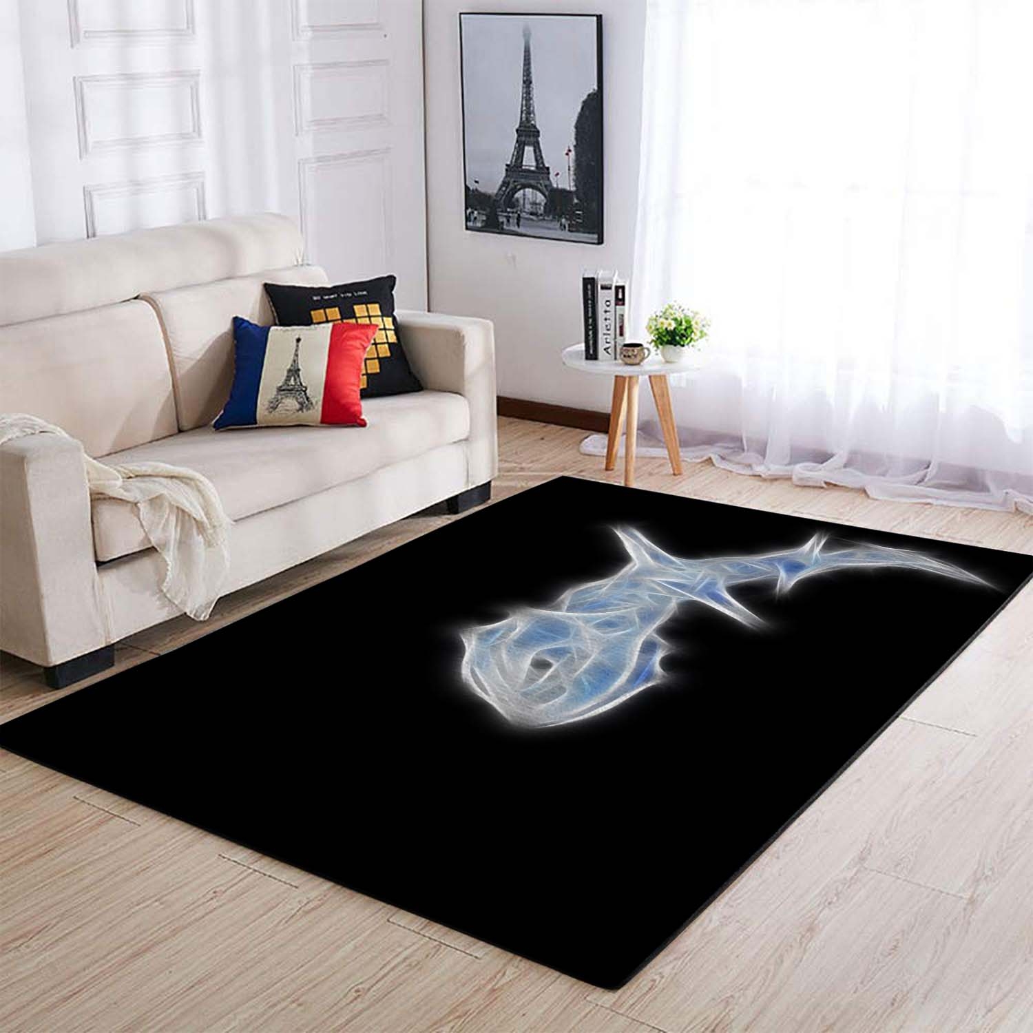 Pokemon Simple Black Fractalius Area Rug – Anime Floor Mat