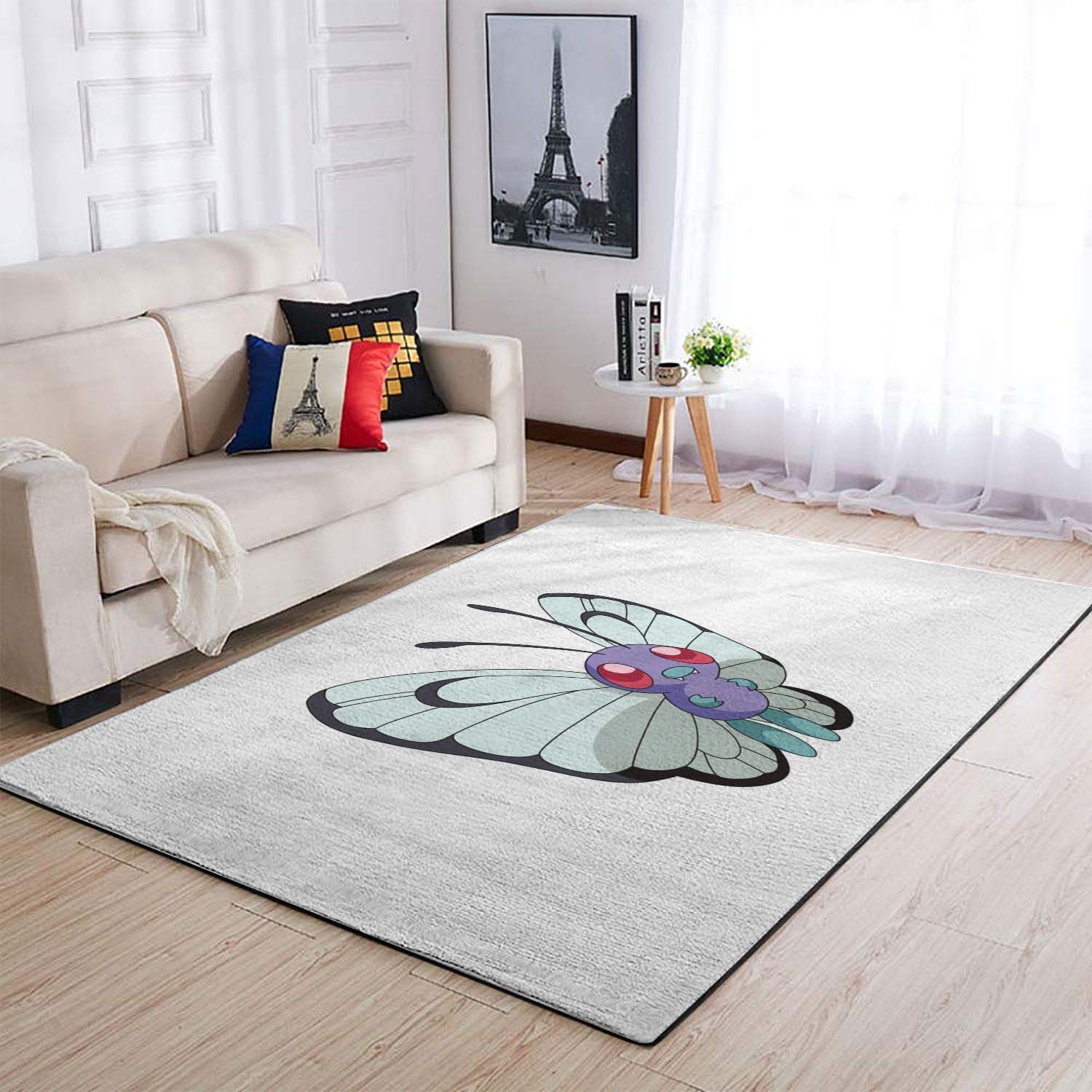 Pokemon Simple Butterfree White Area Rug – Anime Floor Mat