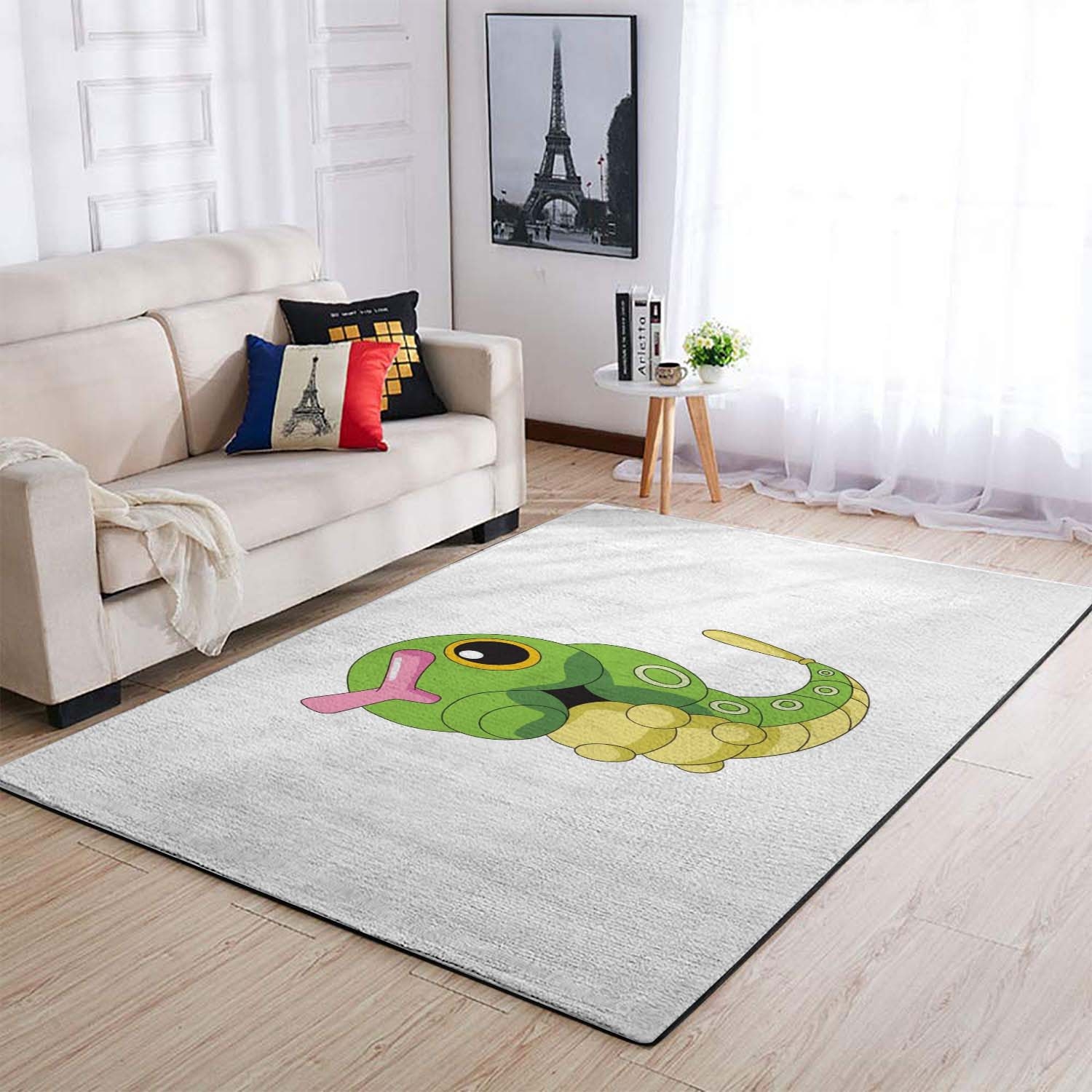 Pokemon Simple Caterpie White Area Rug – Anime Floor Mat