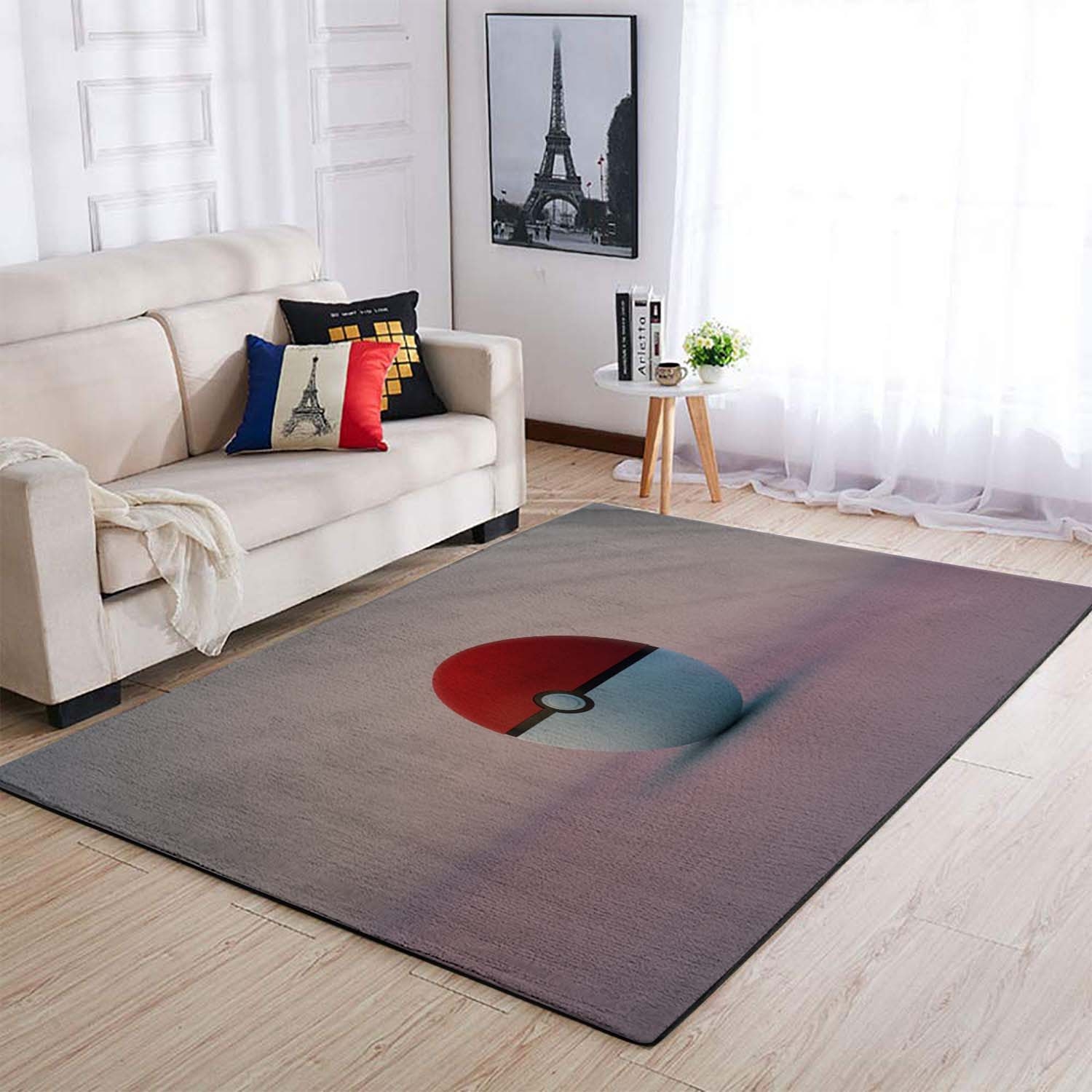 Pokemon Bright Cinema 4D Orange Poké Ball 01 Area Rug – Anime Floor Mat