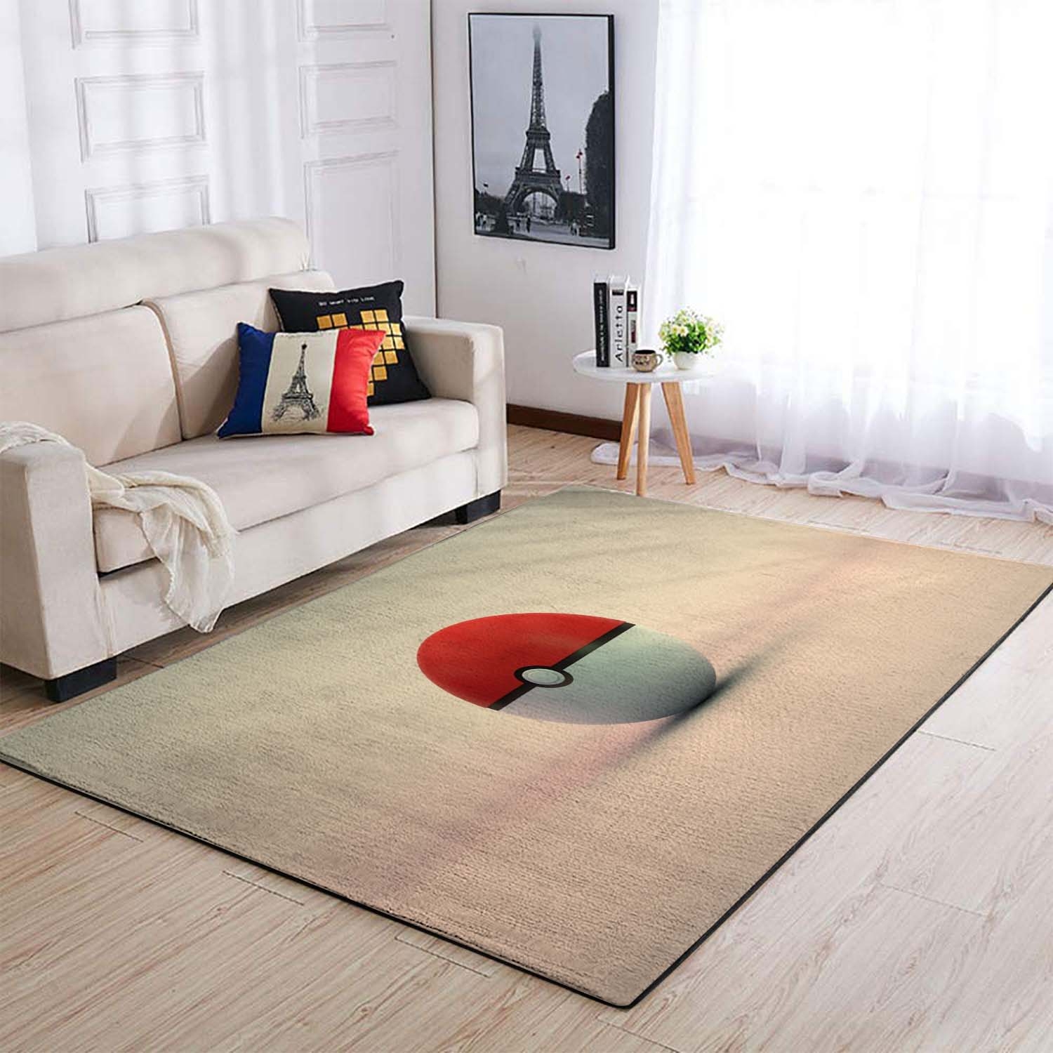 Pokemon Bright Cinema 4D Orange Poké Ball 02 Area Rug – Anime Floor Mat