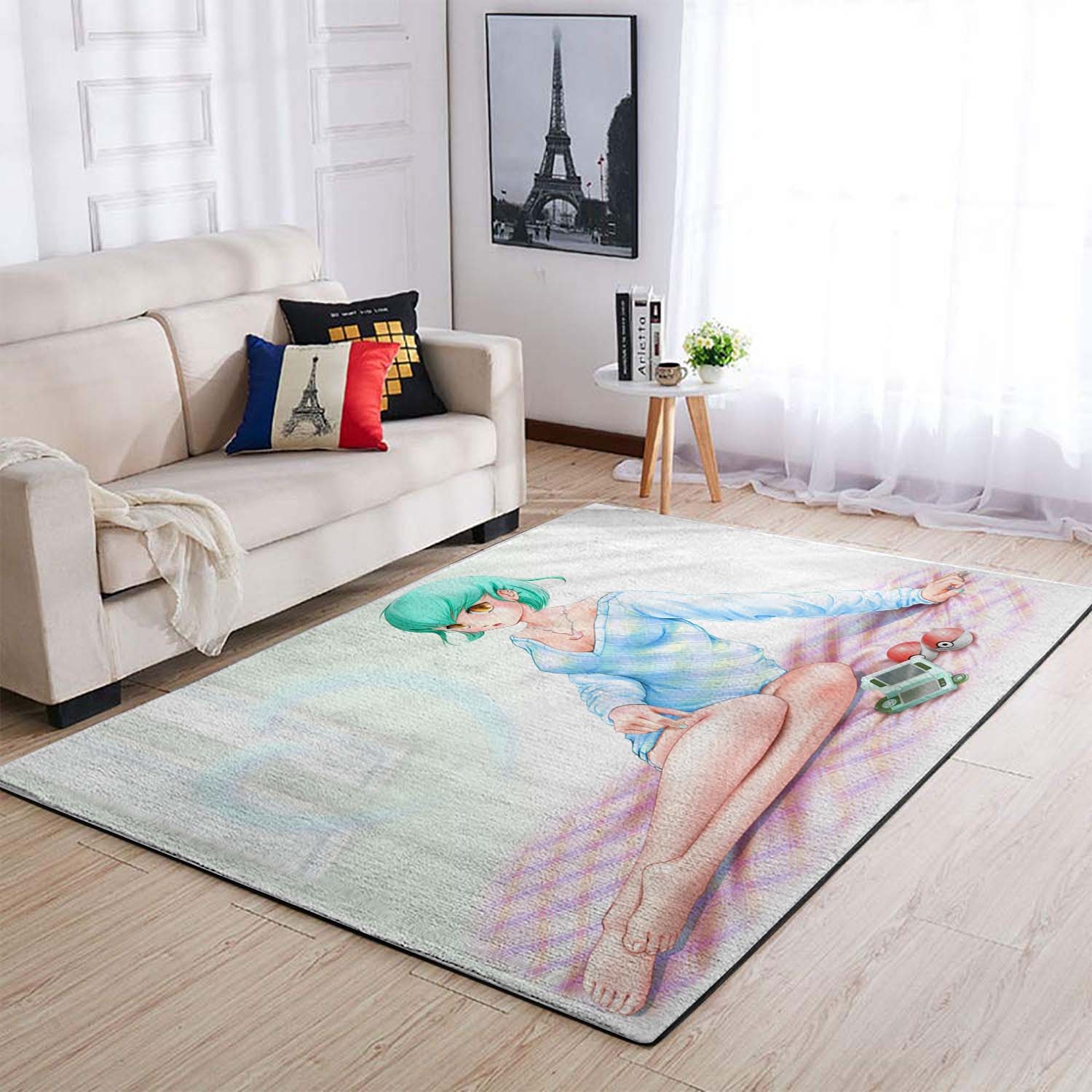 Pokemon Gardevoir Cleavage Poké Ball Green Hair Yellow Eyes Area Rug – Anime Floor Mat