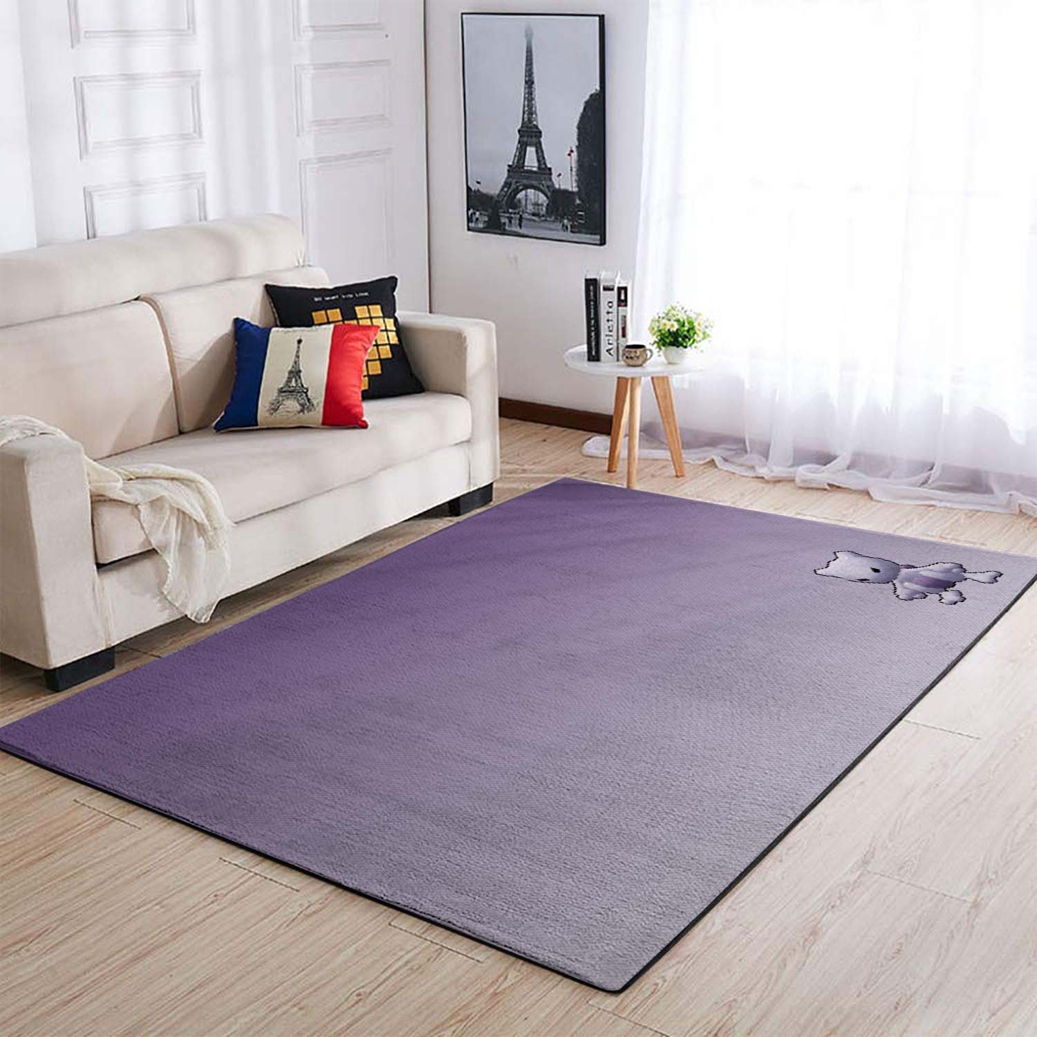 Pokemonemon First Generation Mewtwo Simple Fictional Creatures Gradient Area Rug – Anime Floor Mat