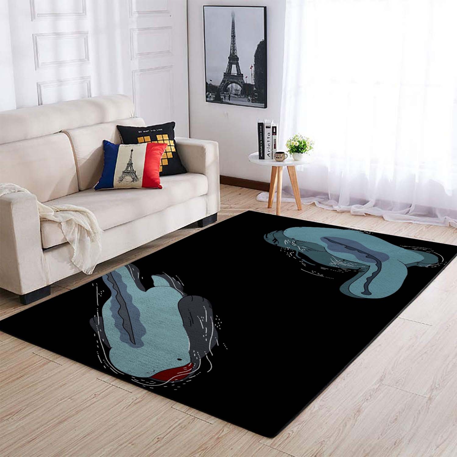 Pokemon Quagsire Black Digital Art Area Rug – Anime Floor Mat