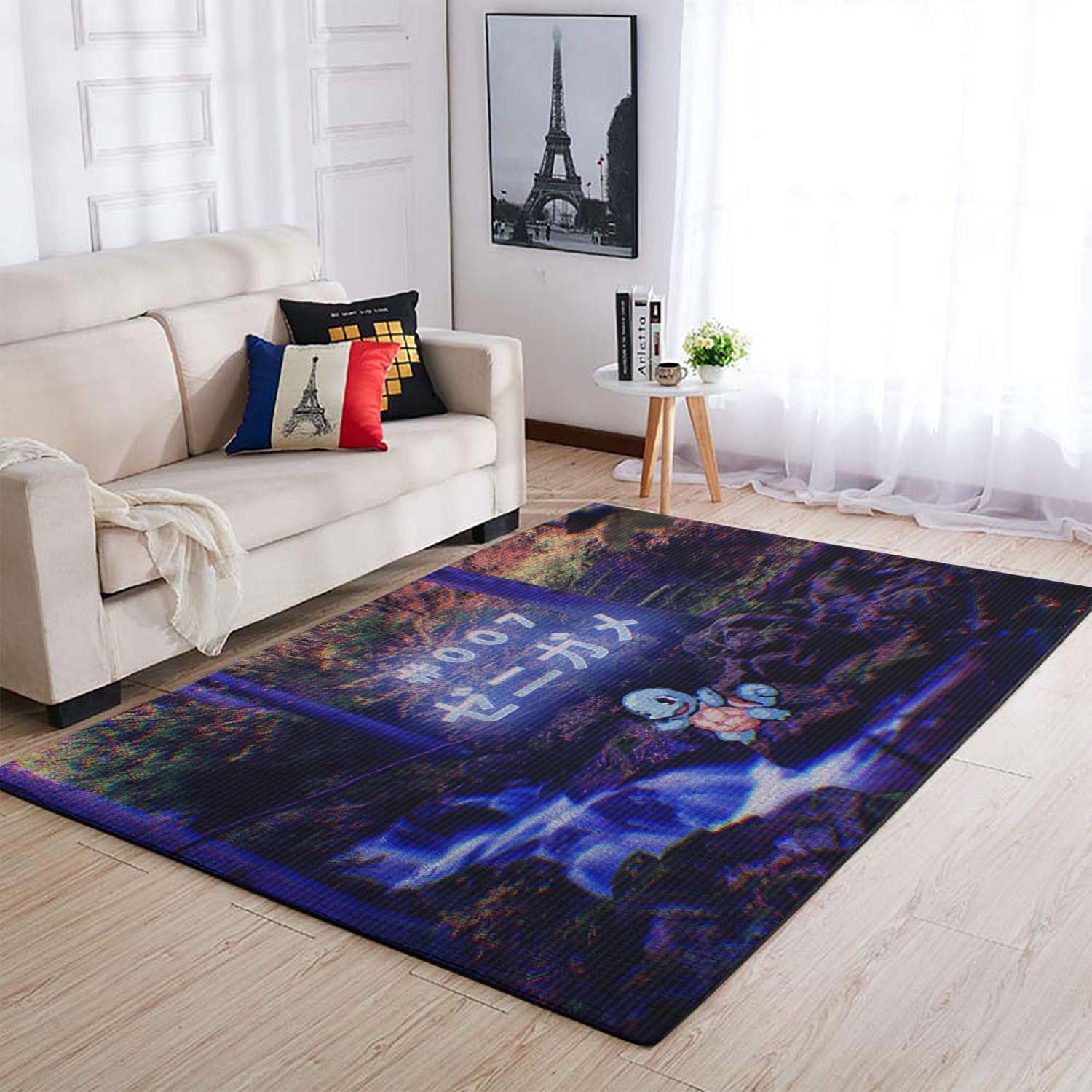 Pokemon Squirtle Zenigame Vaporwave River Forest Area Rug – Anime Floor Mat