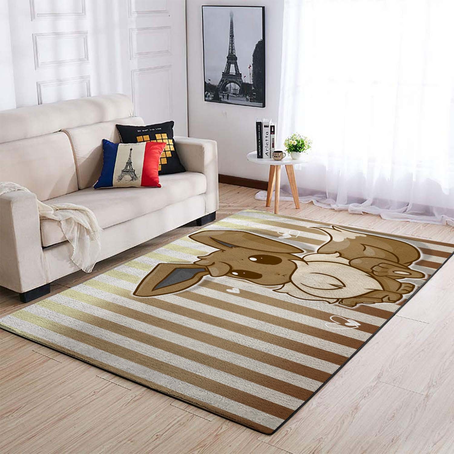 Pokemon Stripes Heart Area Rug – Anime Floor Mat