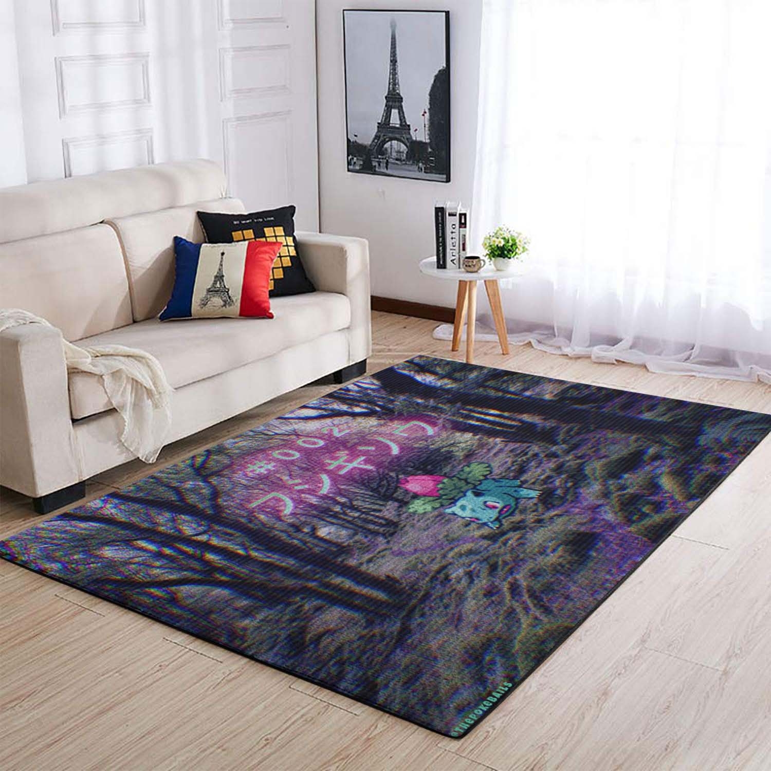 Pokemon Vaporwave Forest Nature Ivysaur Fushigisou Area Rug – Anime Floor Mat