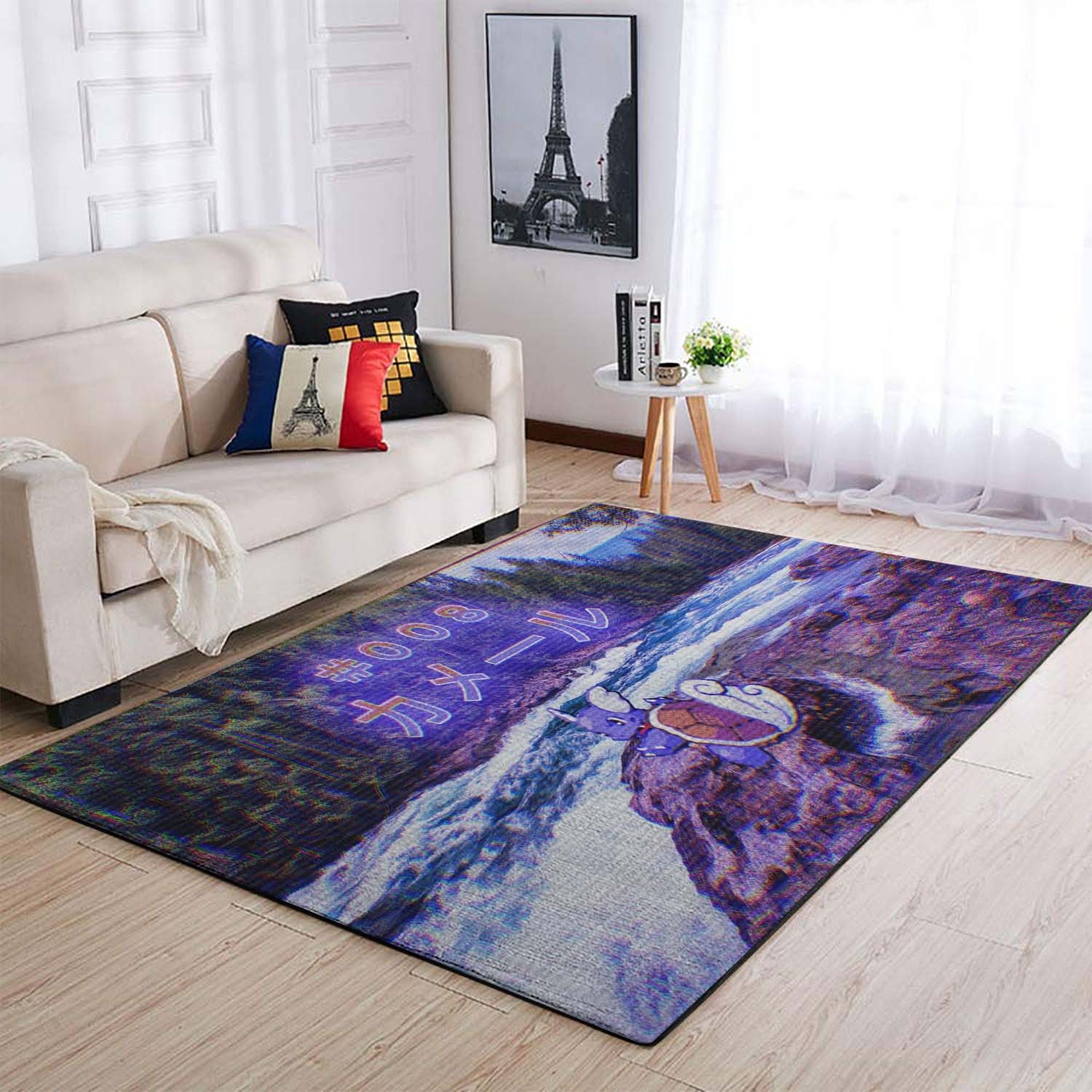 Pokemon Vaporwave River Wartortle Kameeru Landscape Area Rug – Anime Floor Mat