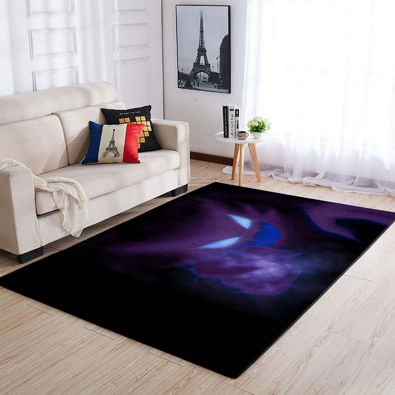 Purple Smoke Blue Pokemon Flower Light Area Rug – Anime Floor Mat